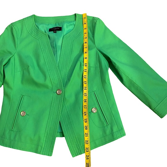 TALBOTS  | LIME GREEN SINGLE BUTTON JACKET - Picture 11 of 14
